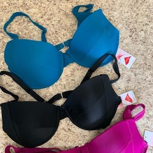 3 Brand New Lycra swim suit tops. XL 38D/DD